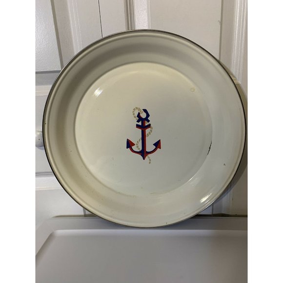 16” Anchor Logo round bar restaurant tray‎ Metal Serving Tray - Picture 1 of 6